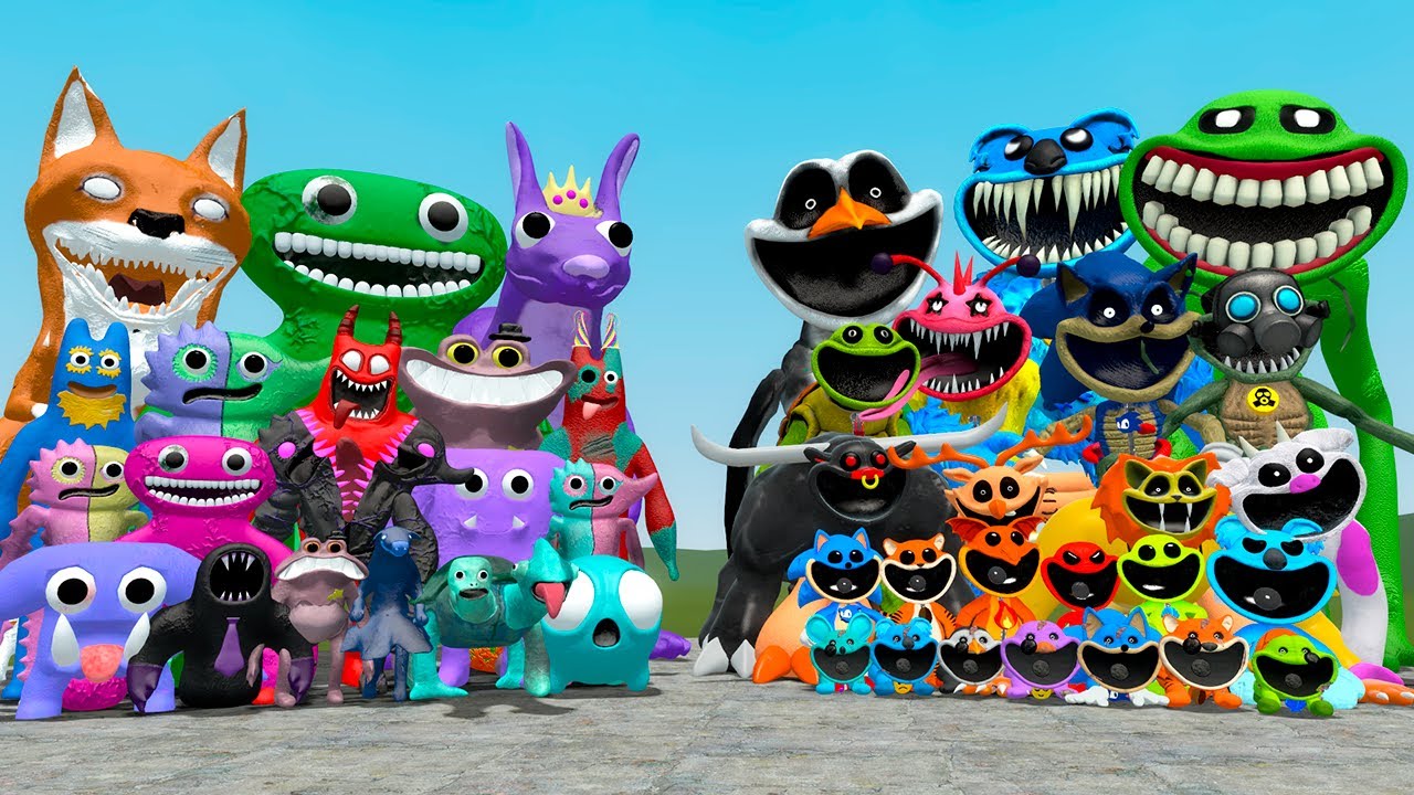 NEW CHARACTERS GARTEN OF BANBAN 7 VS ALL FORGOTTEN SMILING CRITTERS (Garry's Mod)