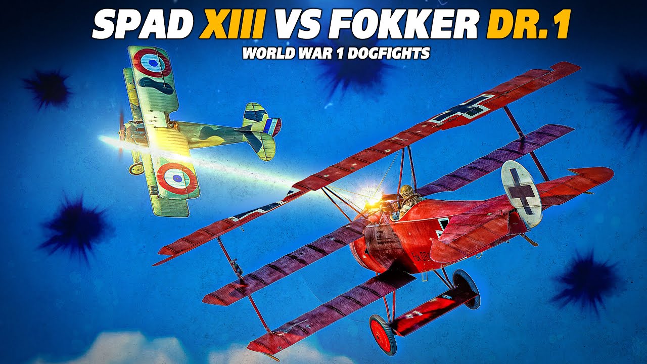 Легендарная дуэль Первой мировой войны | Французский Spad XIII против немецкого Fokker DR.1 | Ил-...