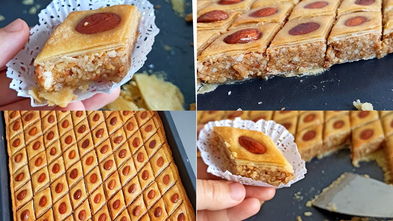 Baklawa Amandes Cacahuètes avec pâte fait maison / بحلاوة