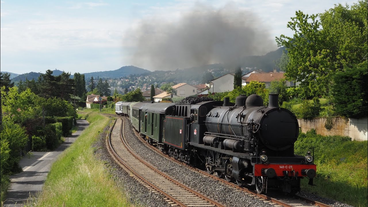 La belle 140C27 sur le Thermal Express entre Clermont-Ferrand et La Bourboule (juin 2025) 