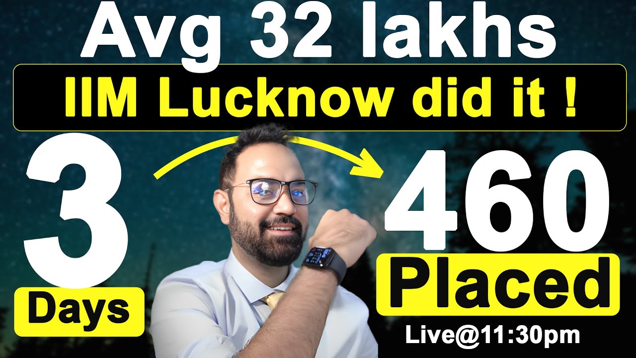 IIM Lucknow placement report OUT | Highest package 75 lakhs | Avg 32.3 lakhs |  180 companies