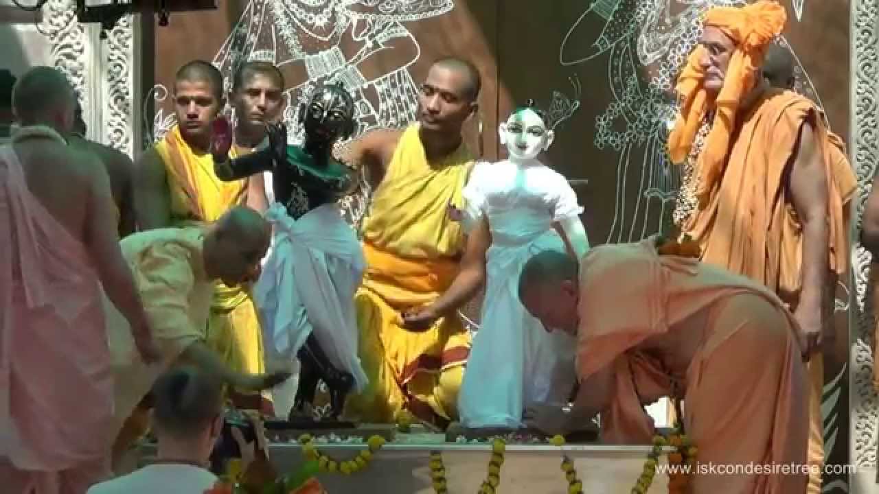 Deity Installation Abhishek at Govardhan Eco Village (GEV) on 15th April 2014