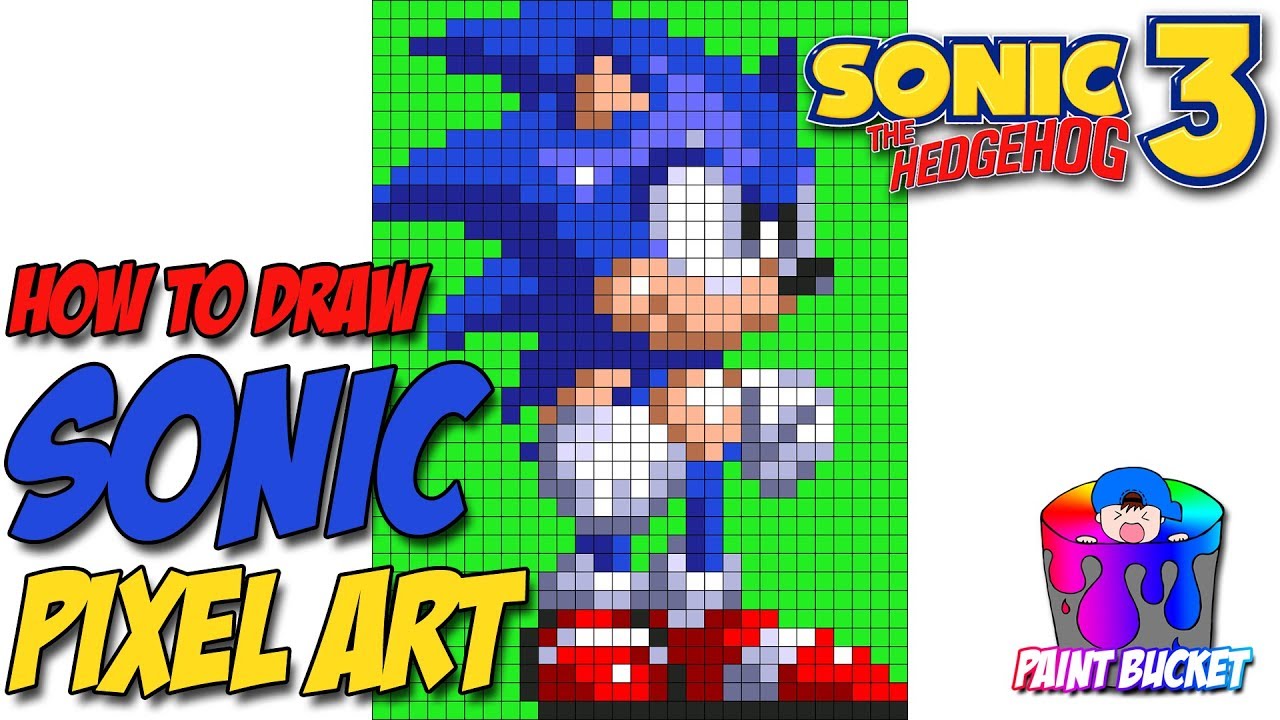 How to Draw Sonic the Hedgehog 3 – Sega’s Sonic 16-Bit Pixel Art Drawing Tutorial