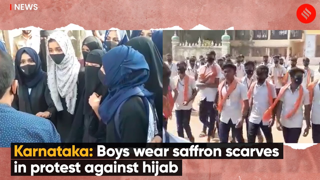 Karnataka Hijab Row Escalates: Boys Wear Saffron Scarves To College In Protest