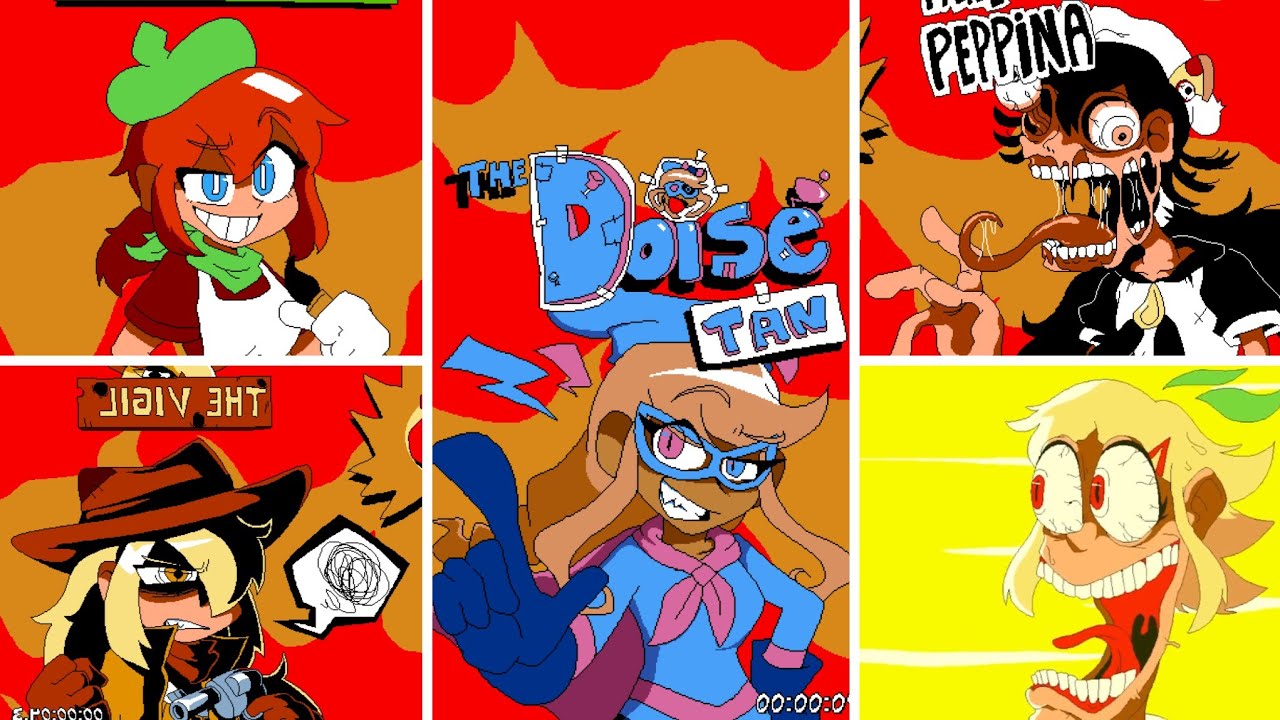 Pizza Tower Mod - Noise-chan vs All Bosses (No Hit/P Rank)