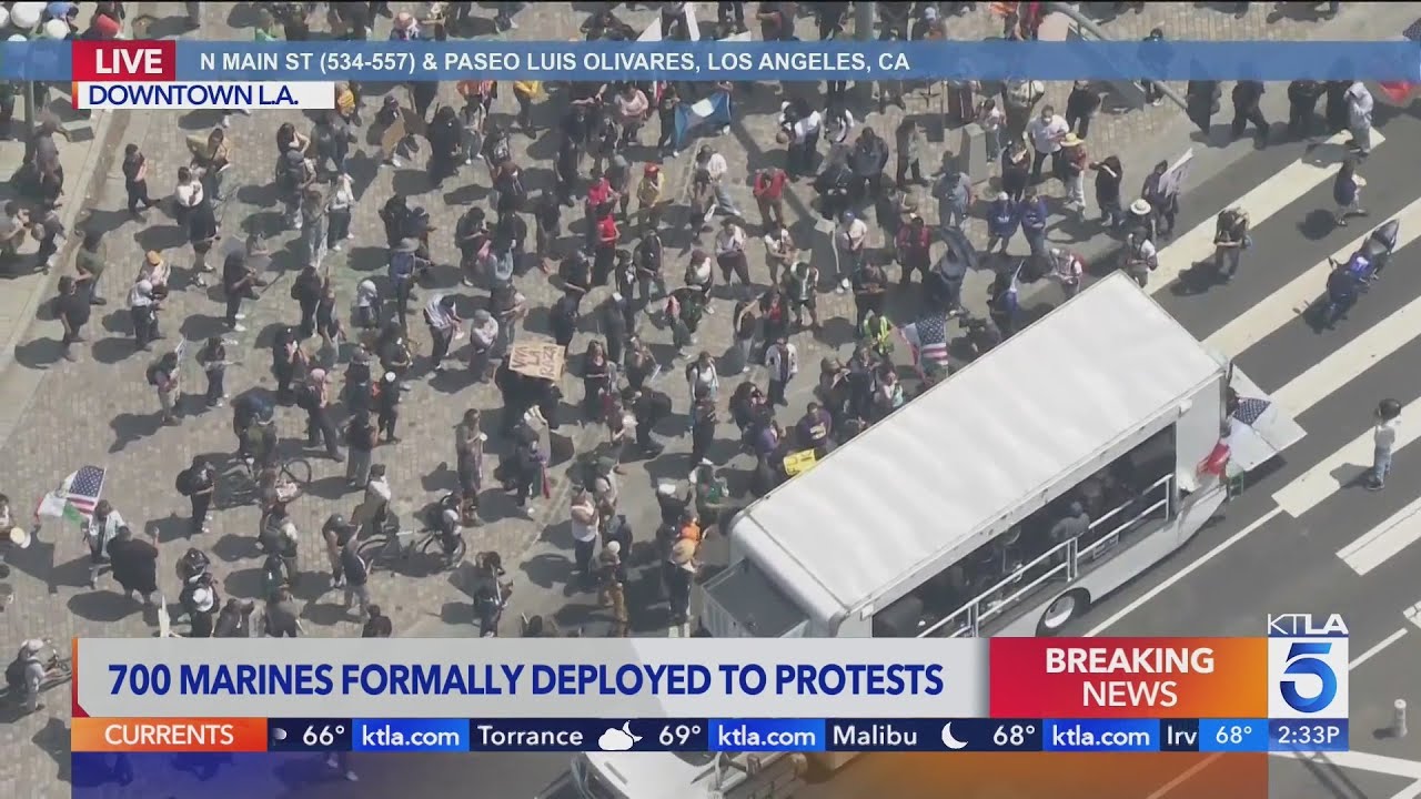 Los Angeles protests live: City braces for more unrest, Marines deployed