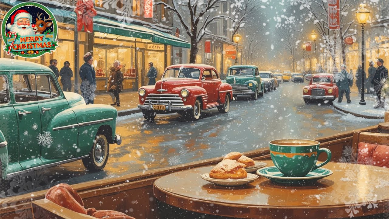 Nat King Cole, Bing Crosby, Dean Martin, Frank Sinatra & More 🎄 Cozy 1950&rsquo;s Coffee Shop Christmas