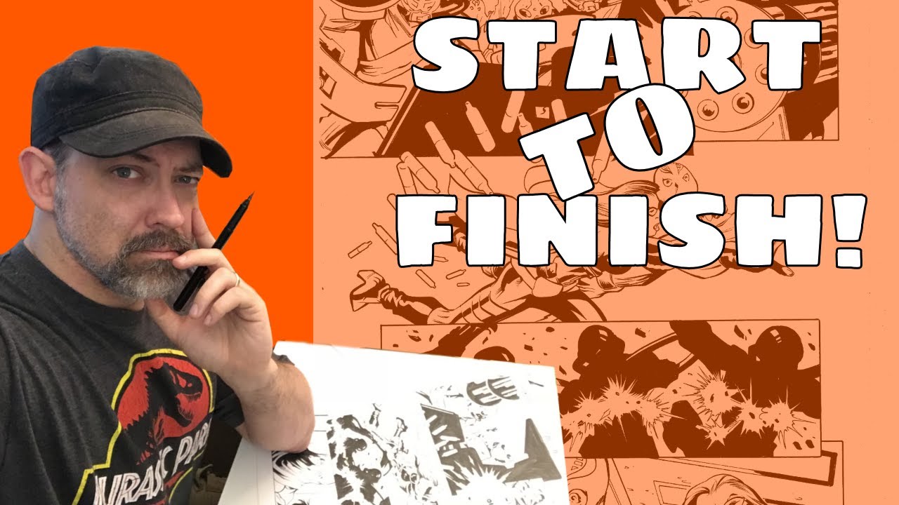 Timelapse inking of a comic book page from GI JOE