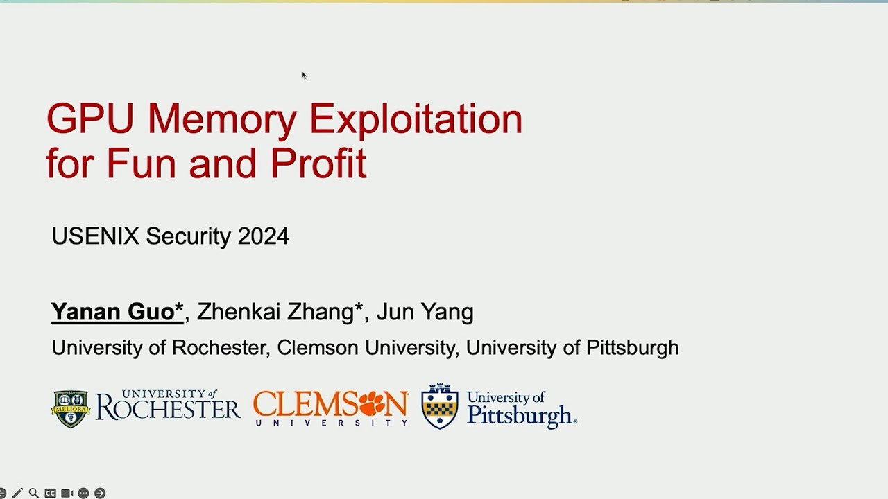 USENIX Security '24 &mdash; использование памяти графического процессора для развлечения и прибыли