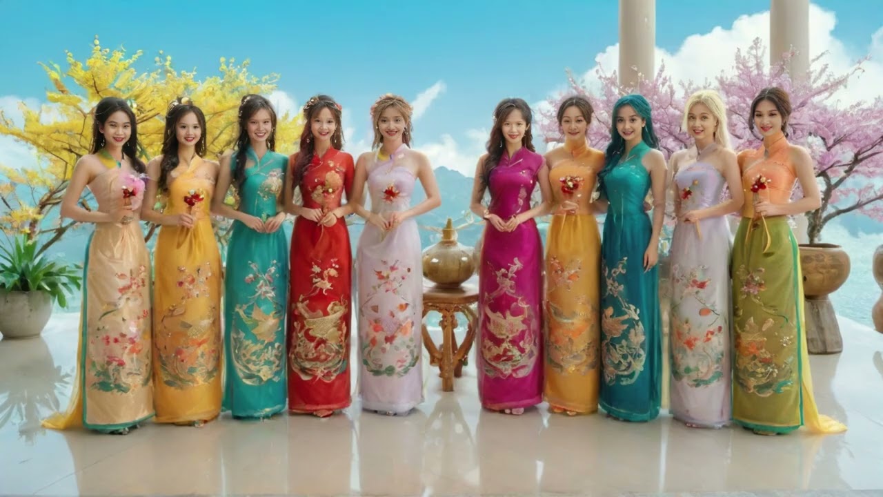 🌿💛💖 FANTASY DREAMS 🤍💫:🎶💙💖 Beautiful Áo Dài of Joyful Tết Celebrations🎉💫🌈❄️🌈🤍💖🕊️ 🎠🎆🌟