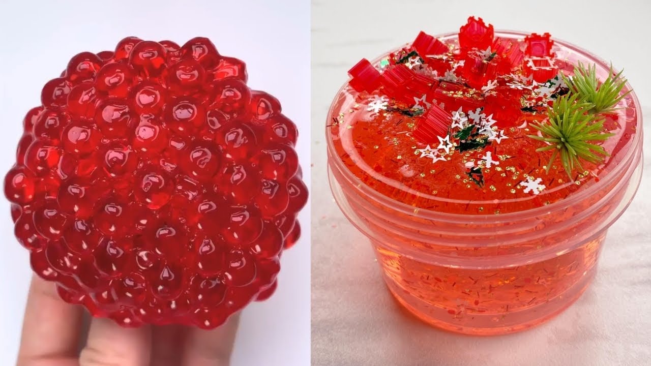 Best Ever Satisfying/ASMR/relaxing Red slime compilation video #2 (REQUESTED)