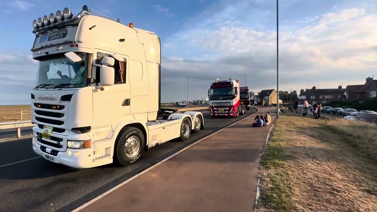 East Coast truckers convoy on the way back 
