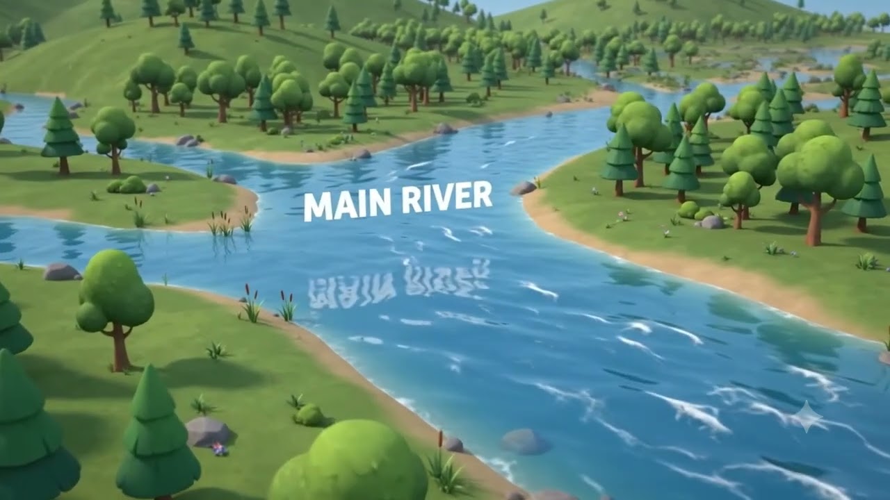 River tributary and distributary