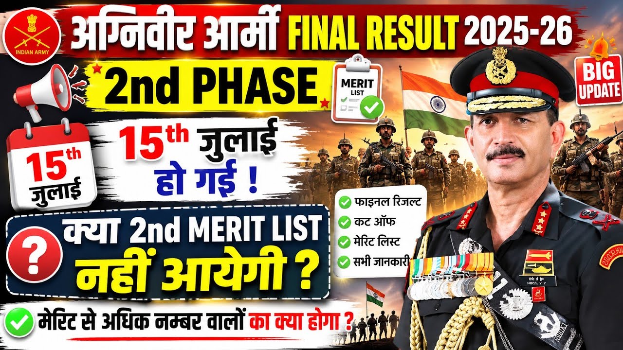Army Agniveer Waiting List Update 2025-26 | Agniveer Army 2nd Merit List Kab Aayegi 2025-26 |