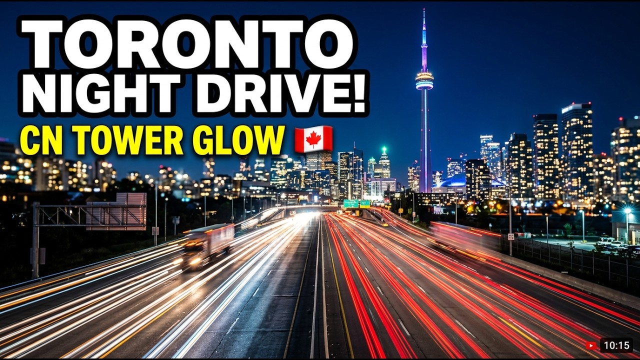 🚗Toronto Night Drive 4K 🌙 | CN Tower & City Lights