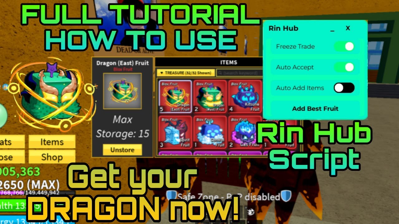 FULL TUTORIAL HOW TO GET MORE DRAGON!🤑|Rin Hub Script| BloxFruits | Freeze Trade | Trade Scam Script