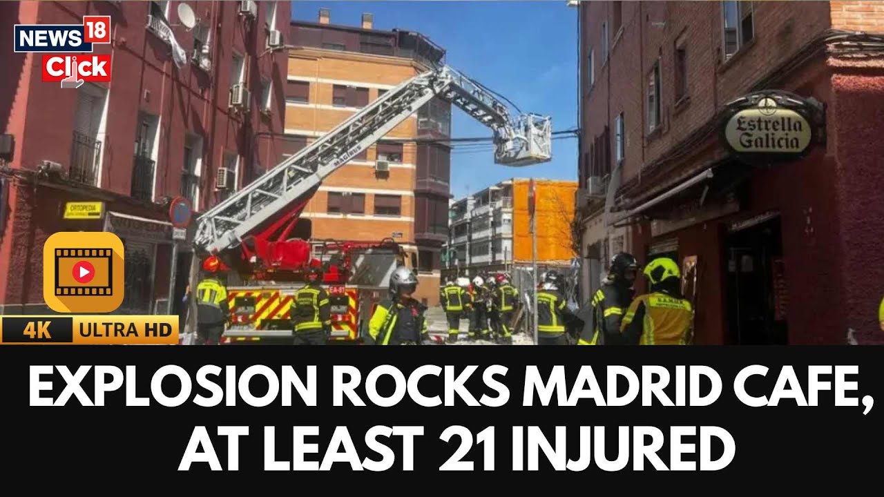 Massive Explosion in Madrid Caf&eacute; Injures 21+ People | Suspected Gas Leak Causes Major Damage | 4K
