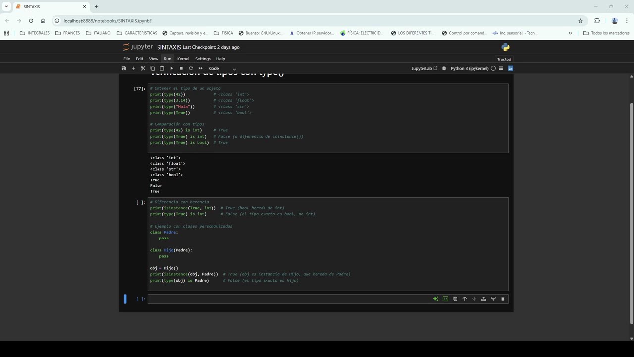 VERIFICACION DE TIPOS CON TYPE EN PYTHON