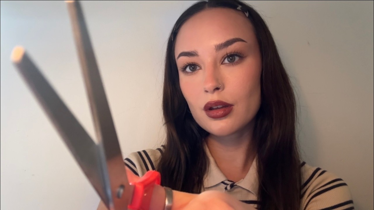 [ASMR] haircut, hair styling & makeup (fast & aggressive, lo-fi)