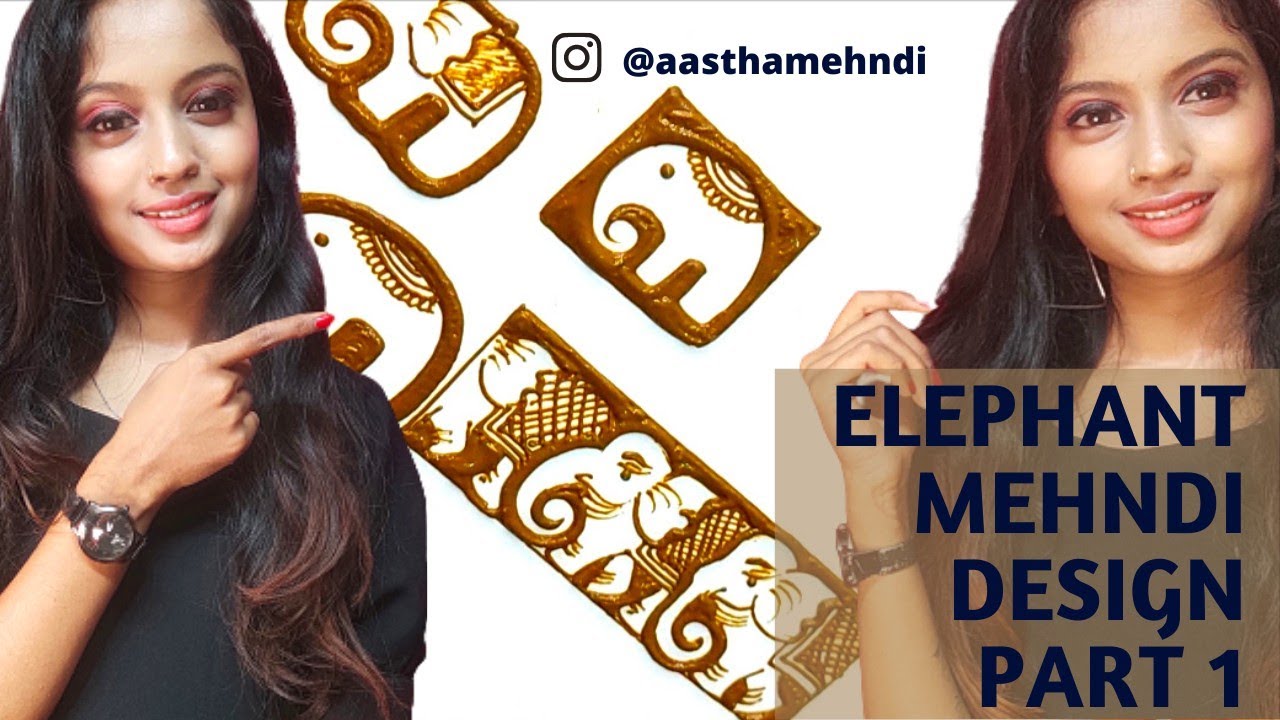 Simple & attractive elephant mehndi design part-1// beginners//मेहंदी से हाथ बनना सीखिए आसानी से
