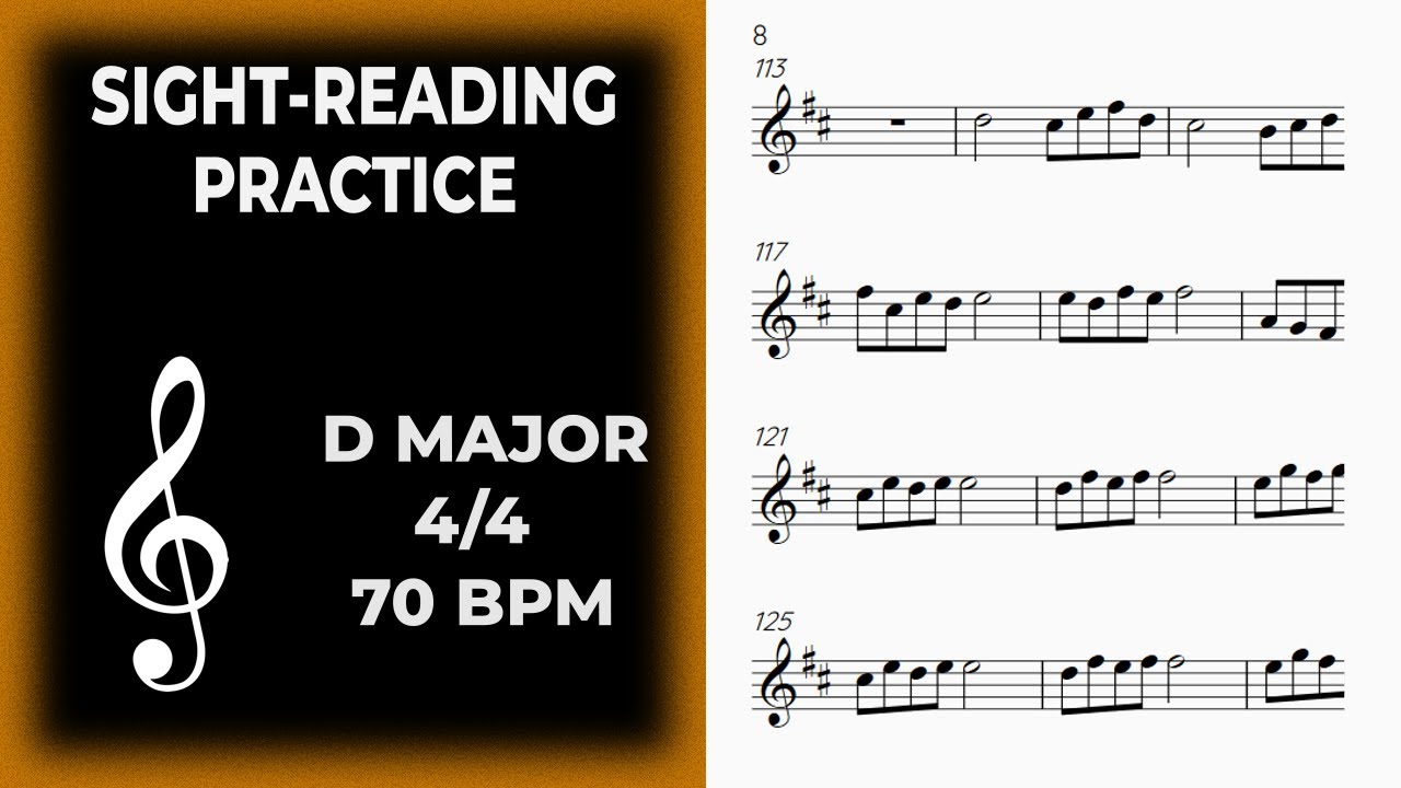 Sight Reading Practice - Ex 10 - D Major - Intermediate