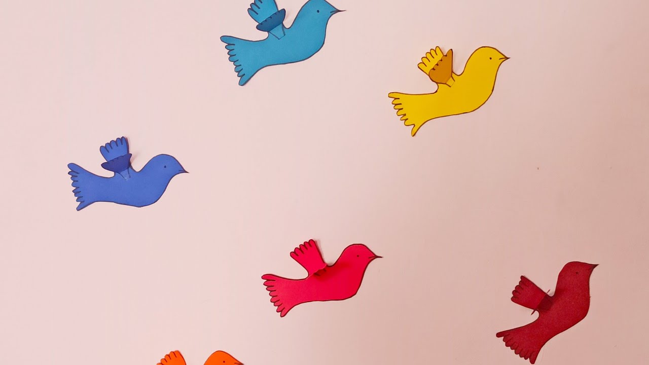 3D paper birds making Tutorial -DIY crafts || 3D Room decor || paper pigeons making
