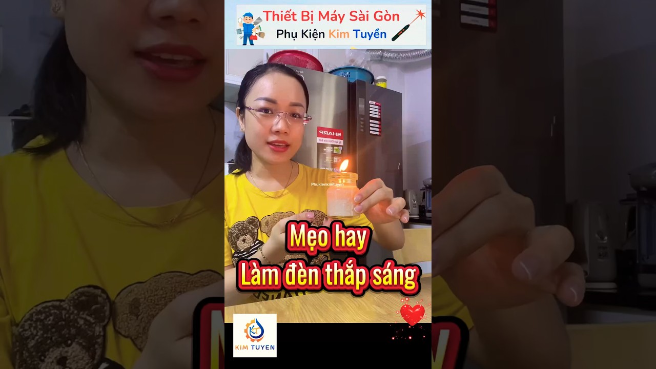 Tự l&agrave;m &ldquo;Đ&Egrave;N THẮP S&Aacute;NG&rdquo; khi nh&agrave; bị c&uacute;p điện bất chợt! #meohay #meovat #meovatcuocsong #life #tips