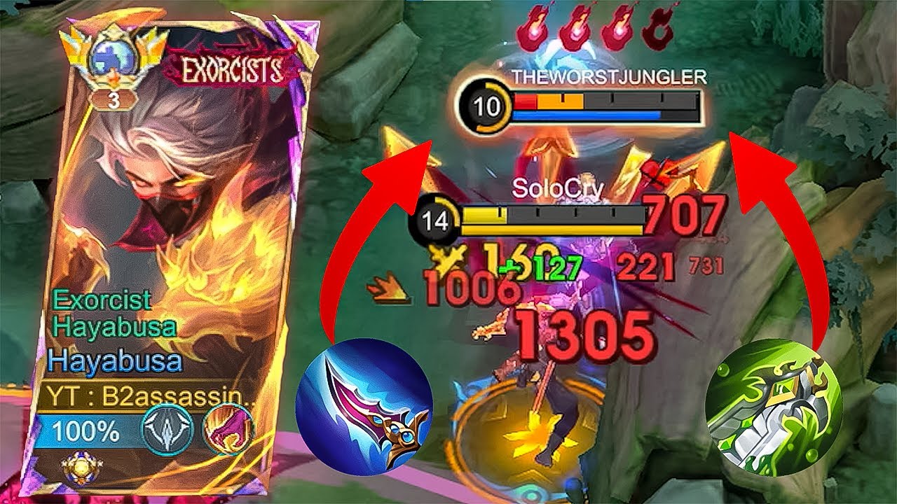 WTF DAMAGE!!😱 GLOBAL HAYABUSA BUILD FULL DAMAGE -Mobile Legends