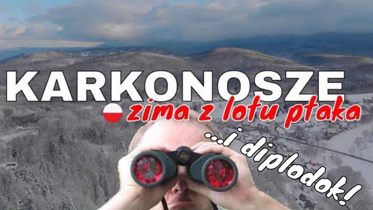 Karkonosze zimą - Szklarska Poręba z lotu ptaka i... dinozaur!