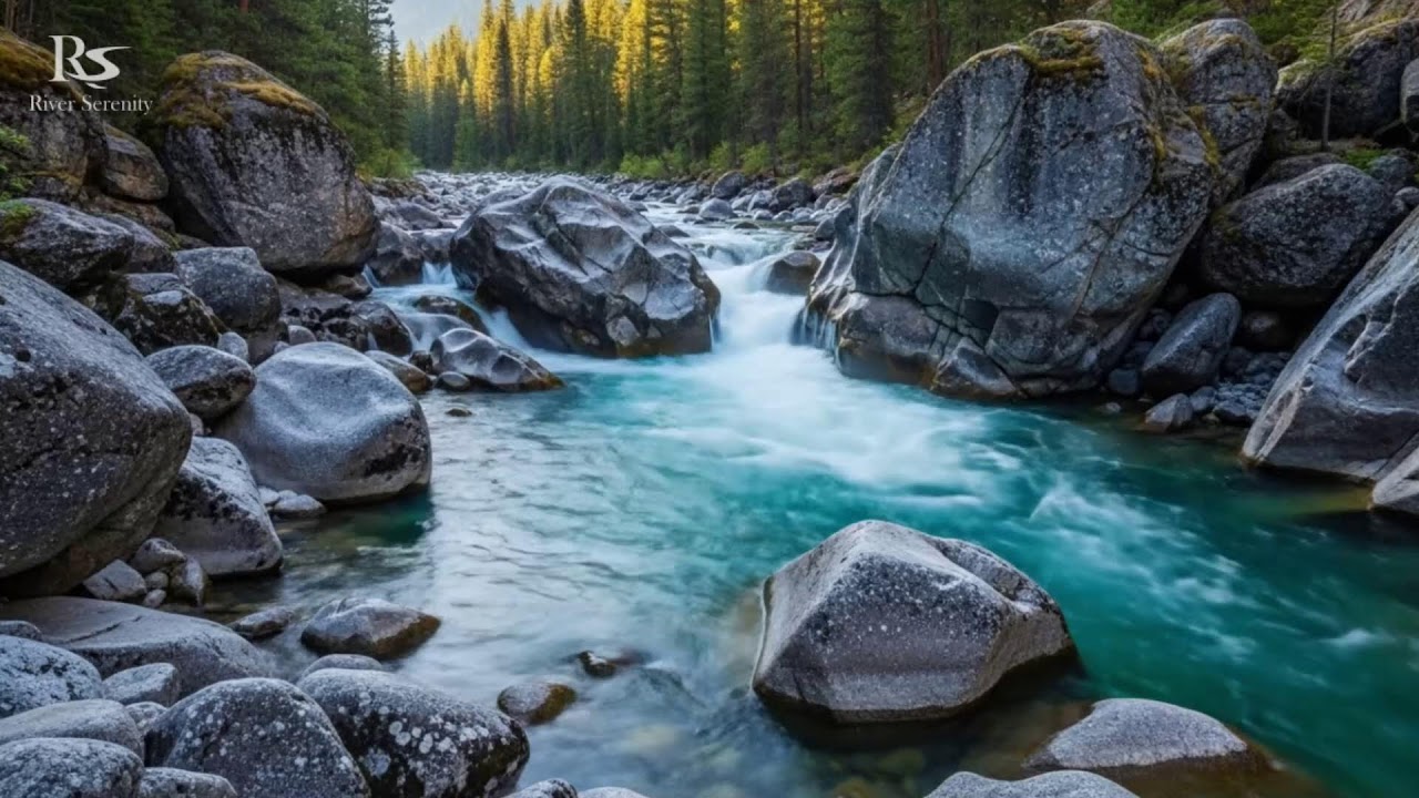 River Sounds for sleeping, Soothing Forest Stream Ambience for deep Sleep and Meditation #river 5