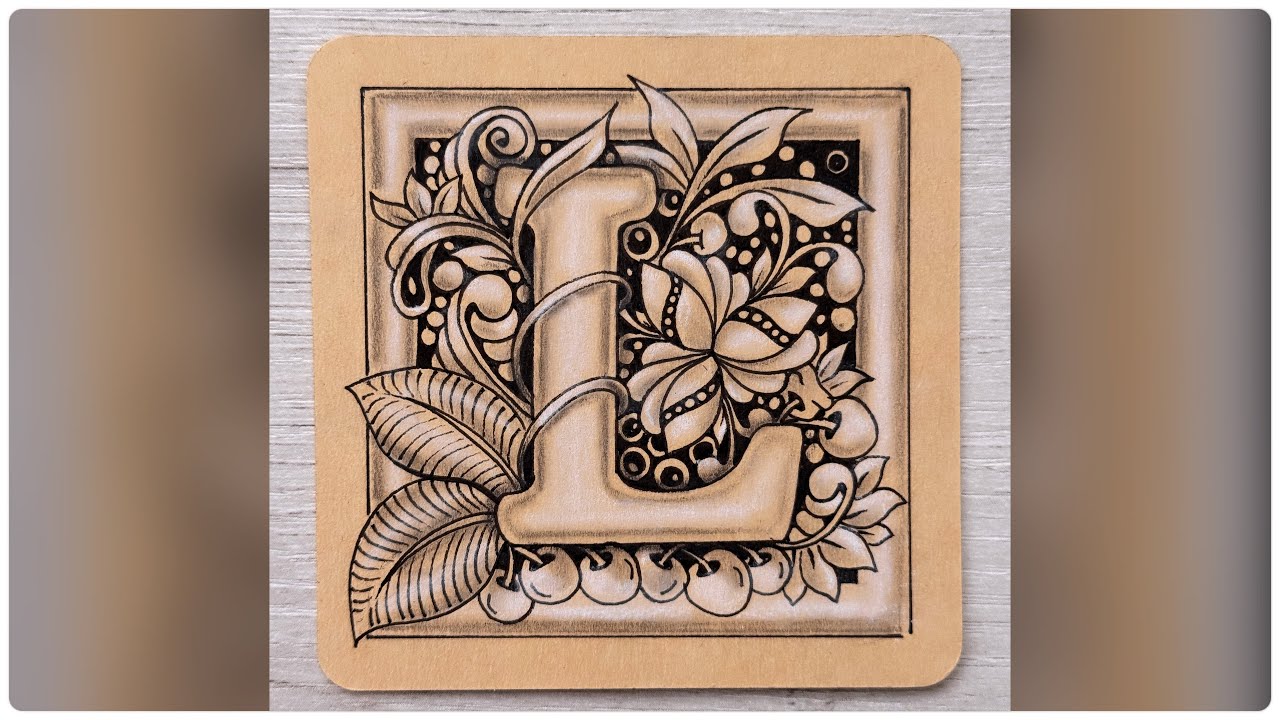 Step by Step Ornamental Letter L Drawing Tutorial || Zentangle Inspired Art 