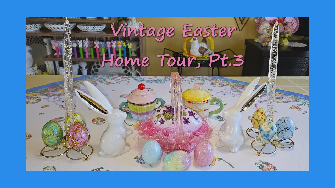 VINTAGE EASTER HOME TOUR (Part 3), Dining Room Thrifted MCM Retro Easter Collections & Spring D&eacute;cor!