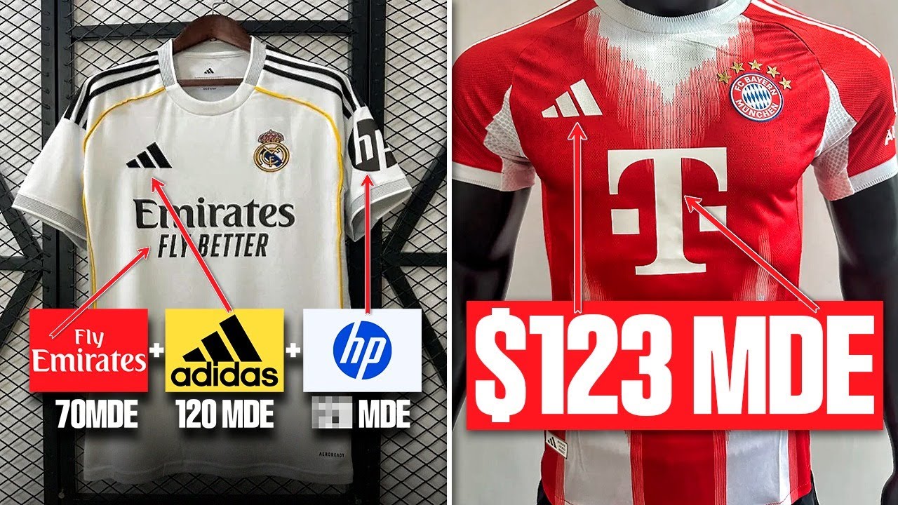 Las 9 camisetas de f&uacute;tbol que m&aacute;s dinero COBRAN por PATROCINIOS en el mundo en la&nbsp;temporada&nbsp;25-26🔥🤑💸