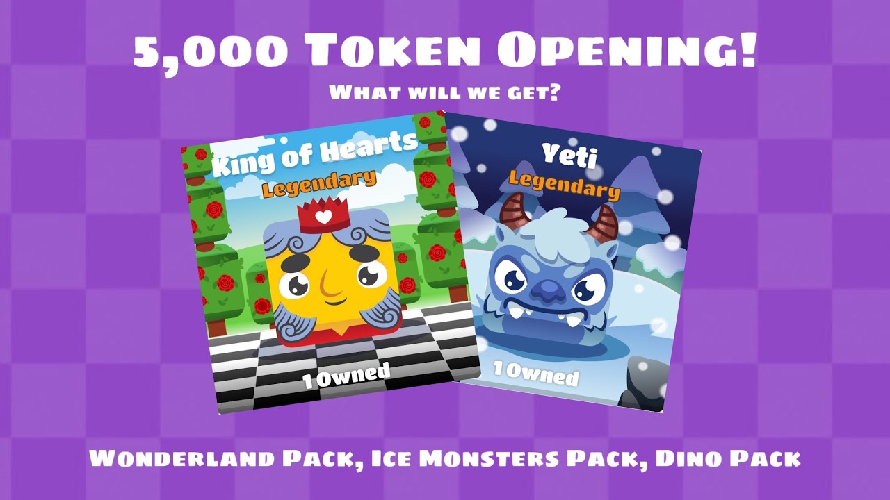 Opening Blooket Wonderland Pack, Ice Monsters Pack, and Dino Pack!