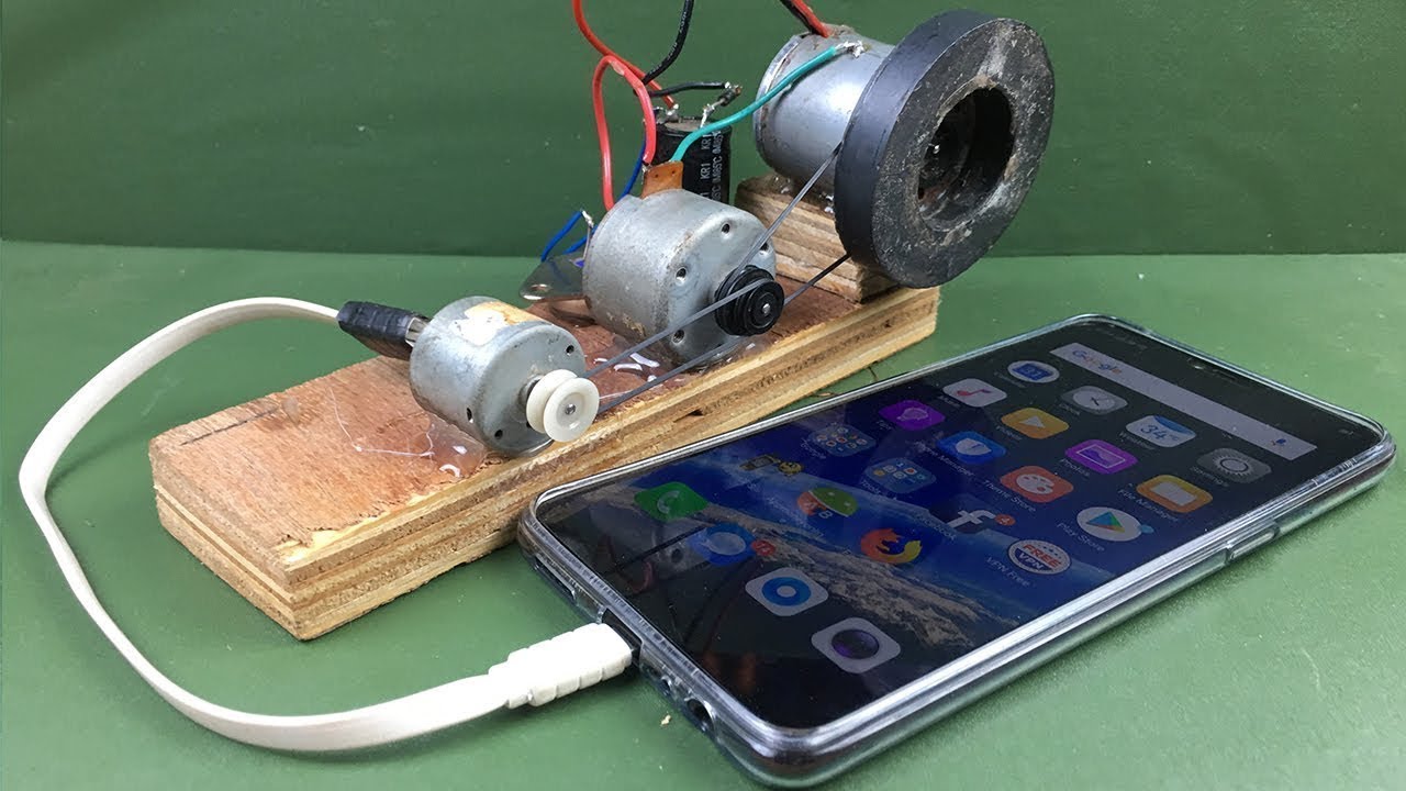 Mobile Charging self running machine generator using DC Motors.