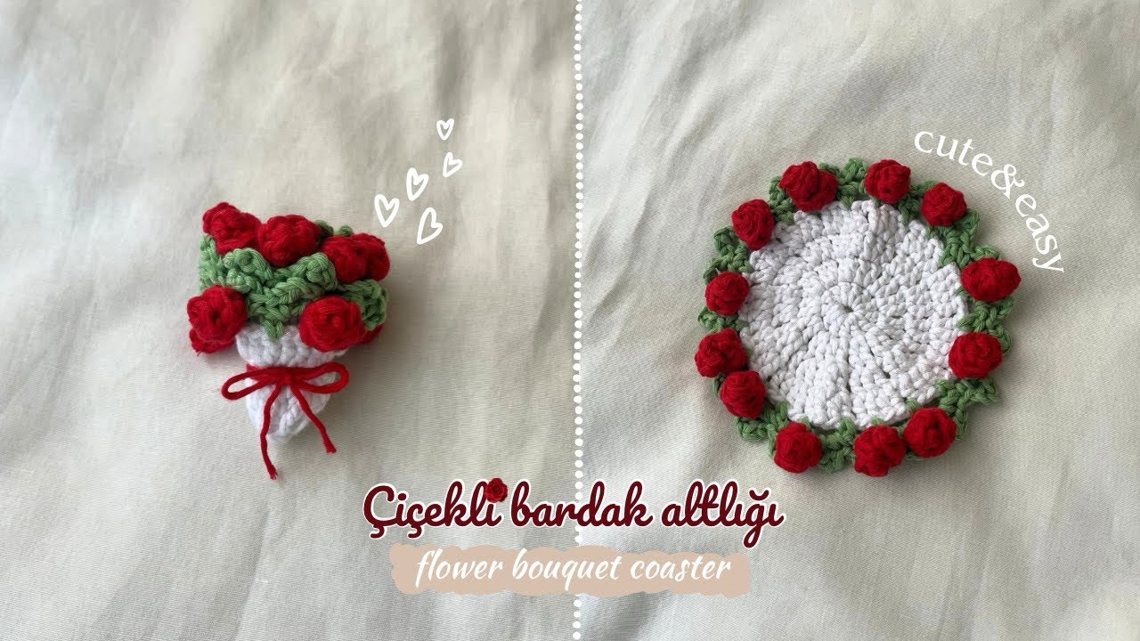 Çiçek buketi bardak altlığı nasıl örülür?