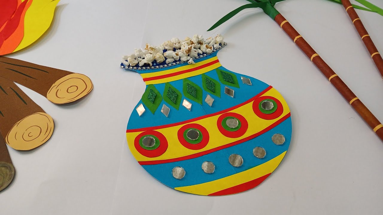 Paper pot making for makarsankranti decoration / Mataka decoration for Pongal festival