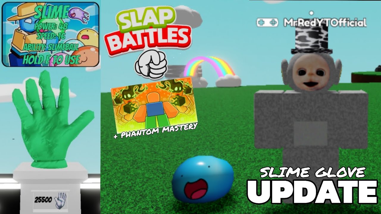 New SLIME GLOVE + Maestría de PHANTOM 👻  (Actualización de Slap Battles) | Hola Soy Red 