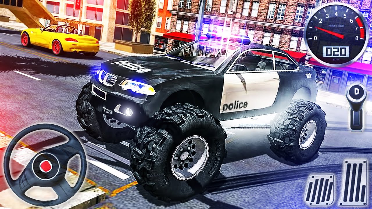 Police Monster Truck Driver Simulator - 4x4 Police Car Stunts Race 3D - Android GamePlay #2