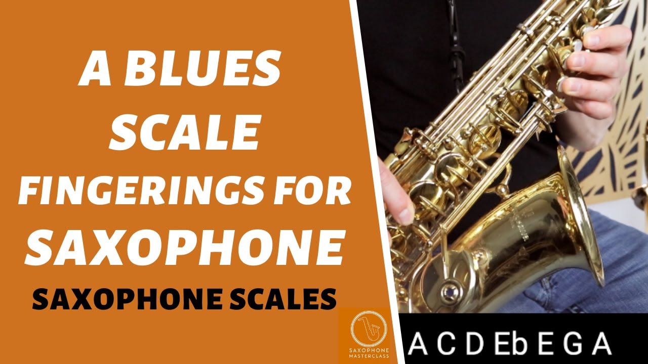 A Minor Blues Scale Fingerings on Saxophone (Alto, Tenor, Baritone, Soprano)