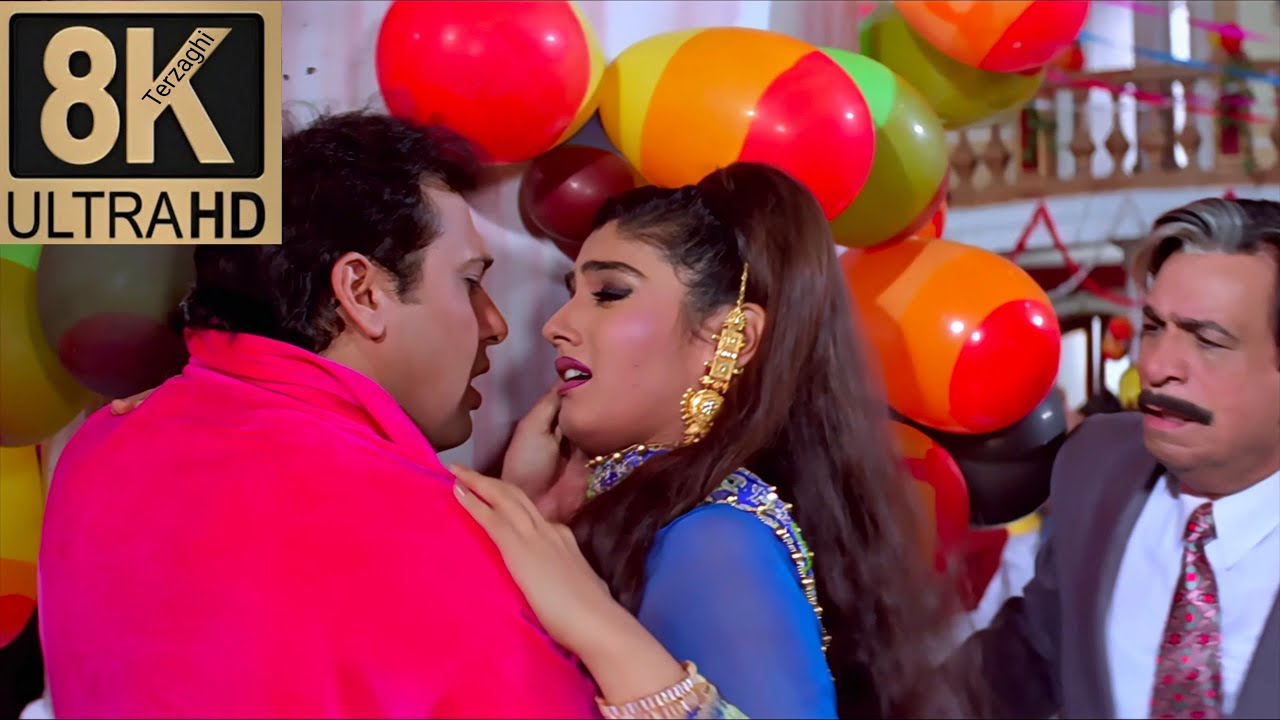 8K Remastered_Dulhe Raja Title  Anuradha Paudwal_ Vinod Rathod _ Govinda_ Raveena Tandon(8K_60FPS)