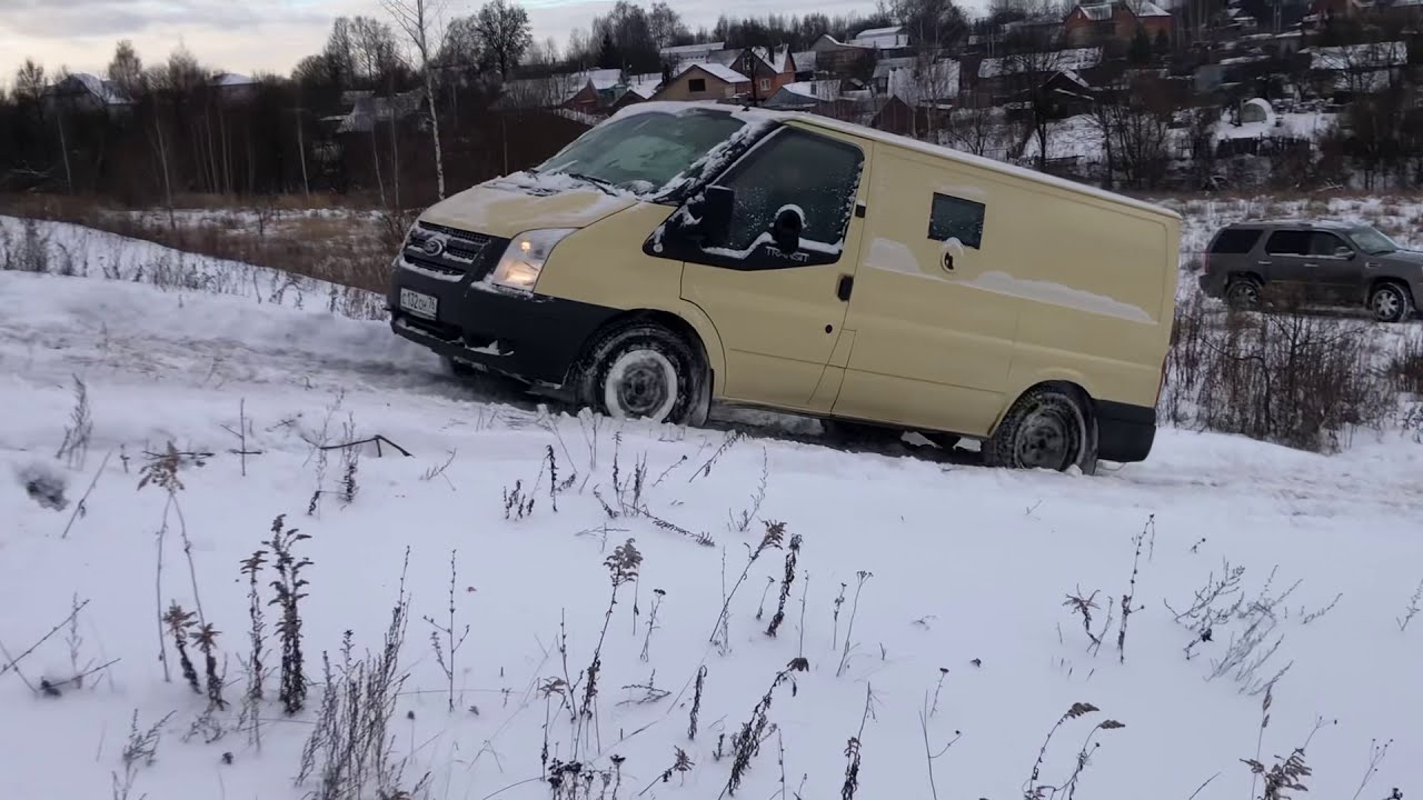 Форд транзит дизель полный привод 4х4  работа  по легкому снегу. AWD Transit In The Snow