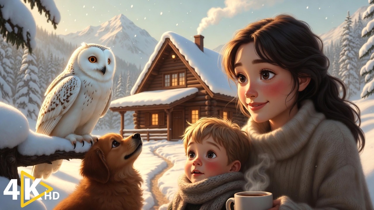 “Snowy Cabin Morning: Cocoa, Footprints & Quiet Warmth”  Ghibli-Style ASMR