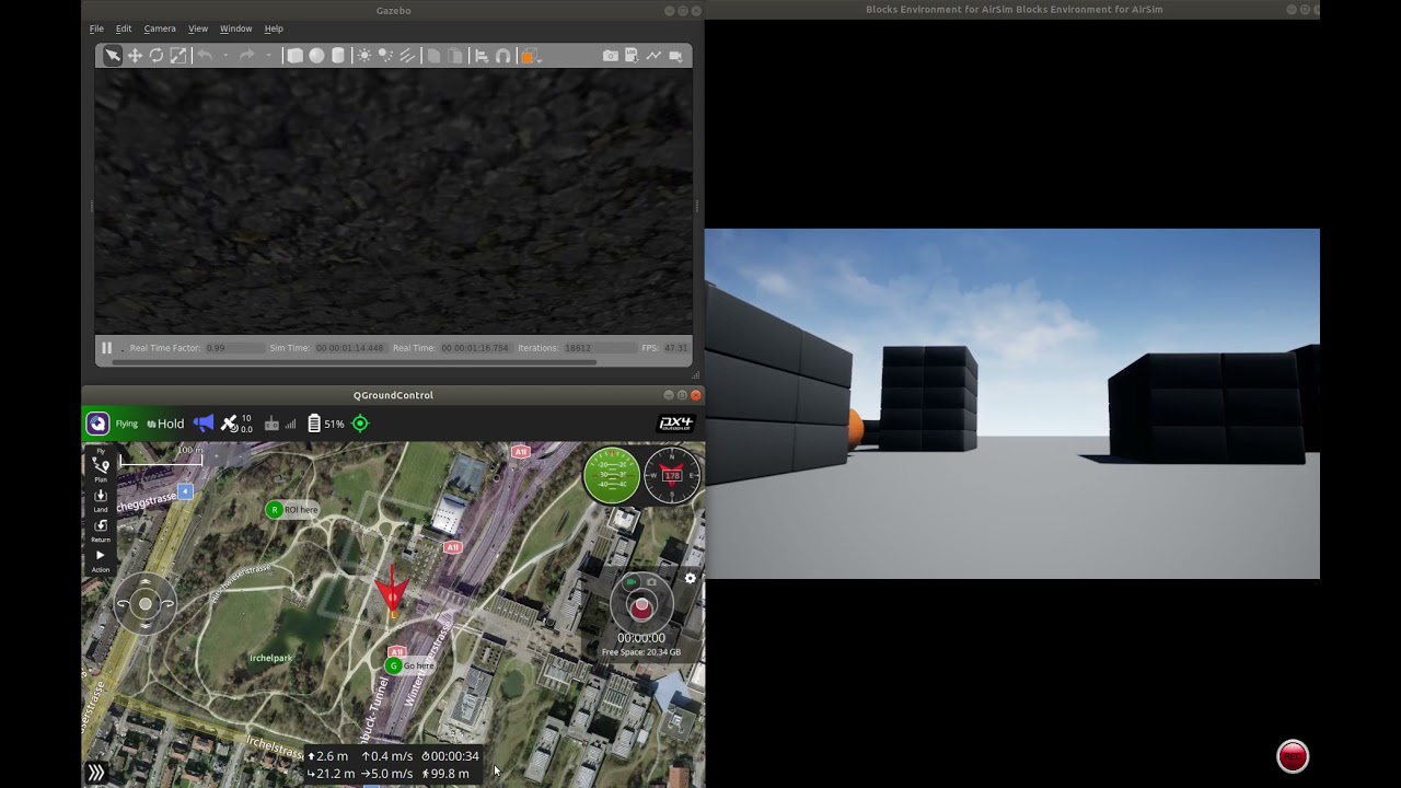 Airsim Gazebo Plugin for PX4 SITL (multirotor)