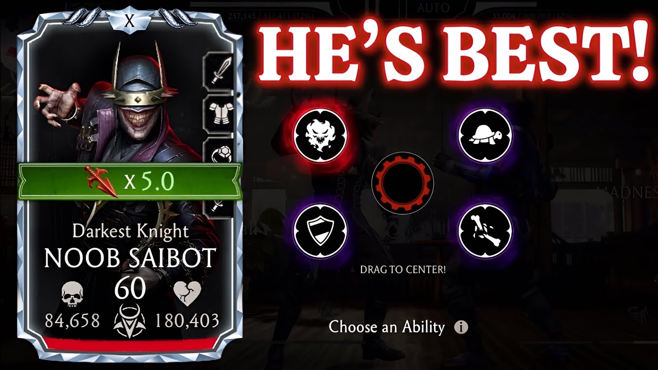 Darkest Knight Noob Saibot Level 60 FW Survival Gameplay MK Mobile | Max bonus Points