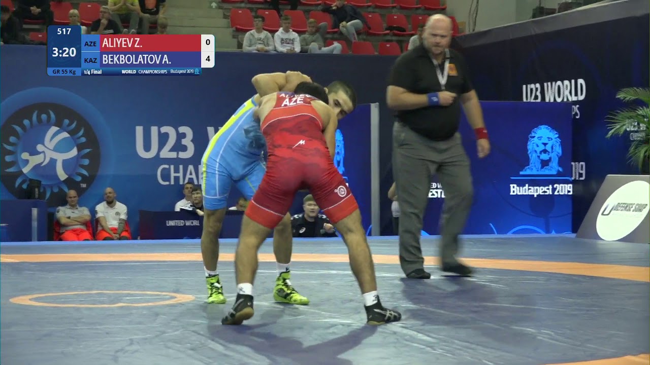 1/4 GR - 55 kg: Z. ALIYEV (AZE) v. A. BEKBOLATOV (KAZ)