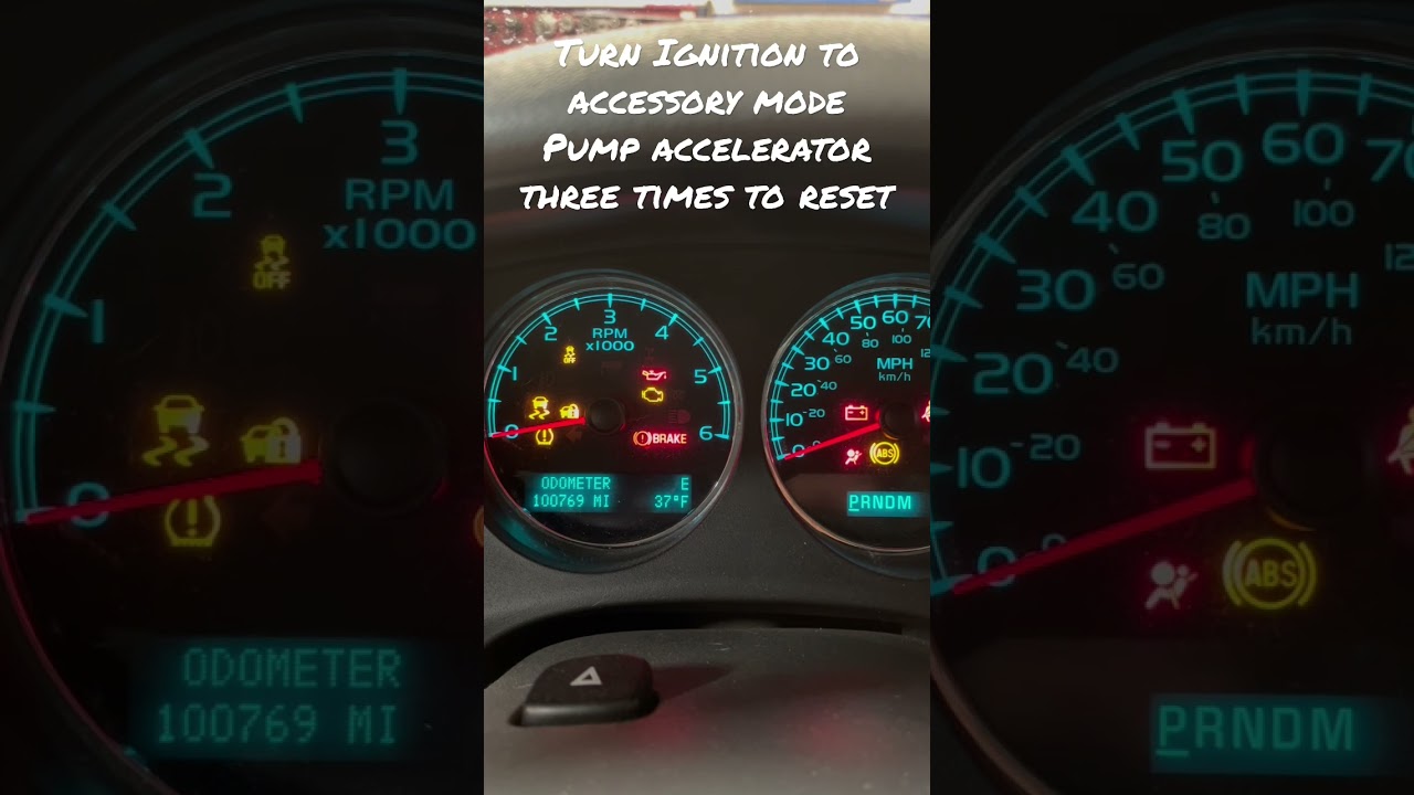 2013 Chevy Silverado Oil Life Reset Procedure/How To Reset GM Oil Life