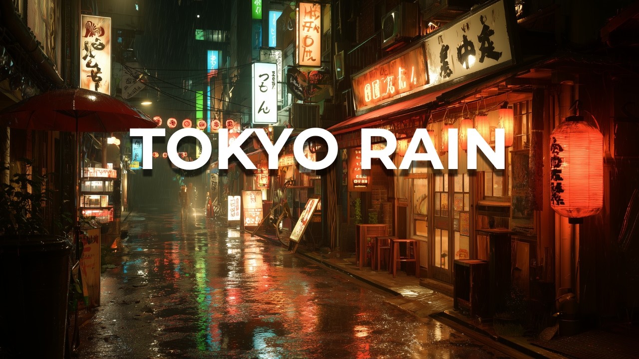 Tokyo Rainy Night 🌧️ Neon City Ambience | Deep Focus Music for Studying & Working (2 Hours)