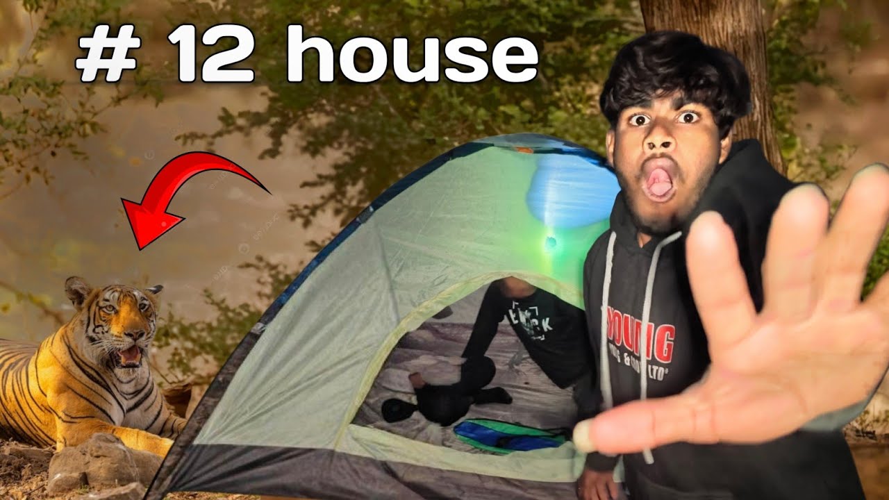 Over night jungle survival challenge😲🥶रात भर ठंड में जिंदा रहा ☠️🥶###crazy #challenge #funny  