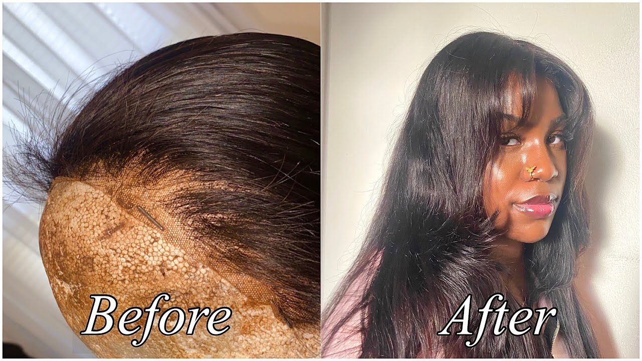 TRANSFORMING MY OLD WIG!! *I tried curtain bangs on old wig*